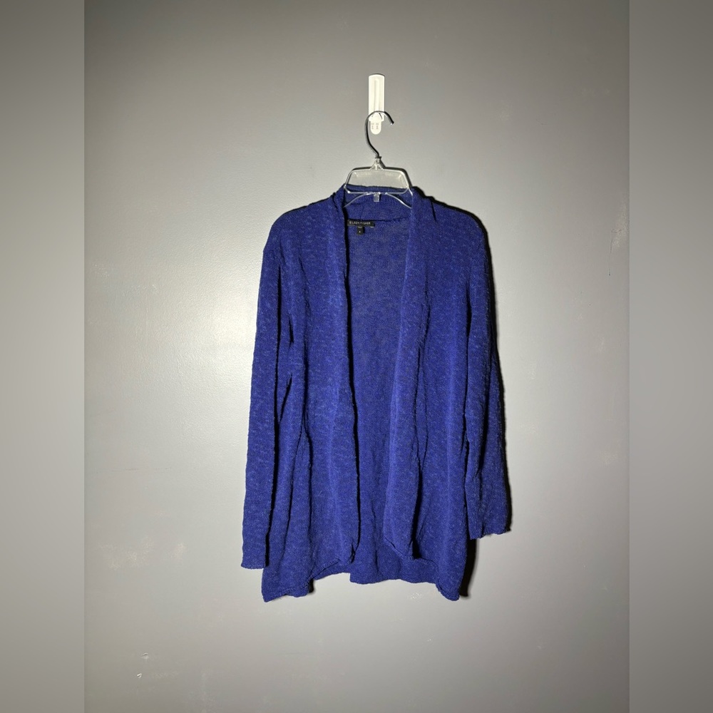 Eileen Fisher Women’s Cardigan Sweater Open Front Linen Blend Size Small